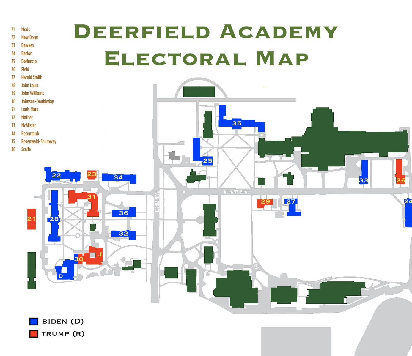 Statistics on Deerfield Academy: 2020 Presidential Election Deerfield