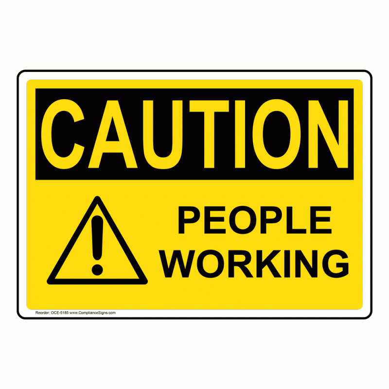 people working sign