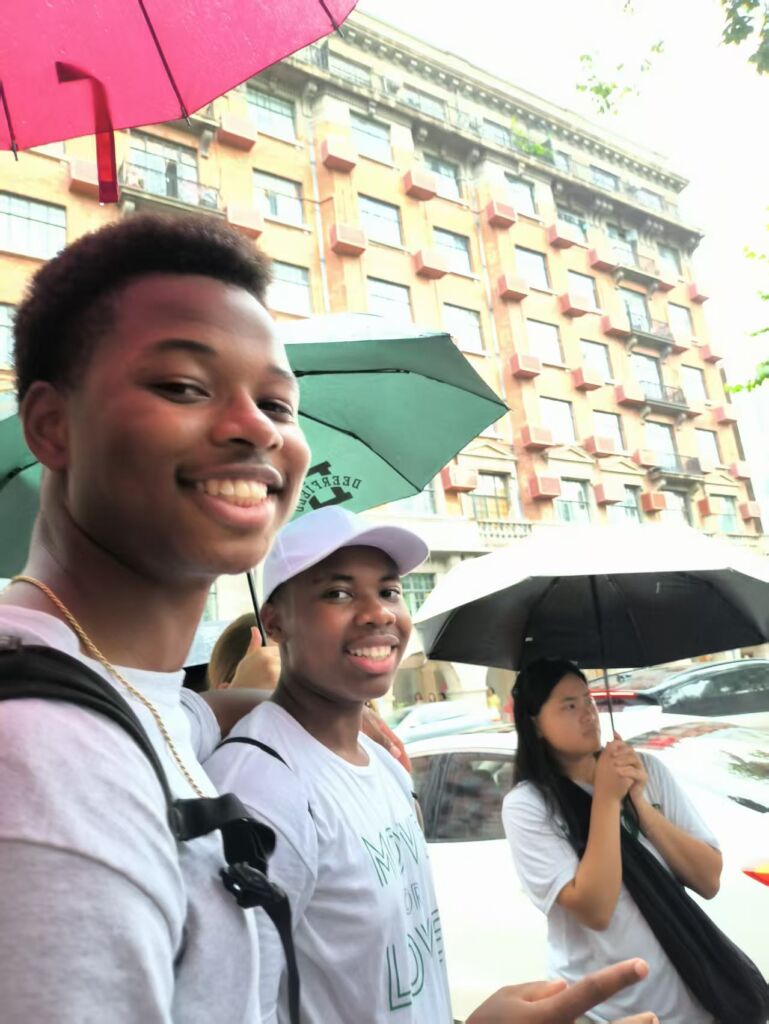 Isaac, Brandon, Jeanne touring the French Concession